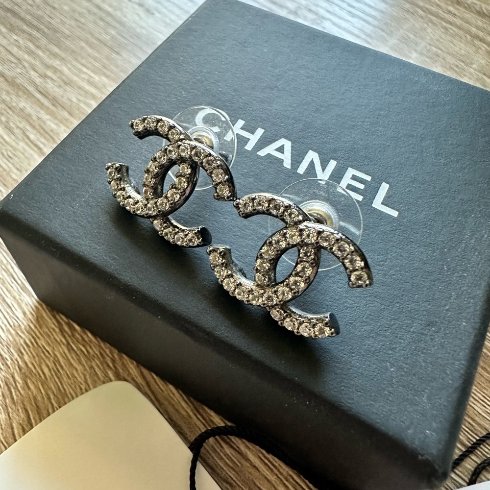 Chanel Logo Stud Earrings